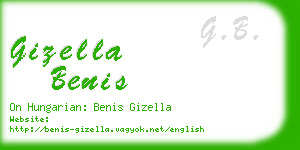 gizella benis business card